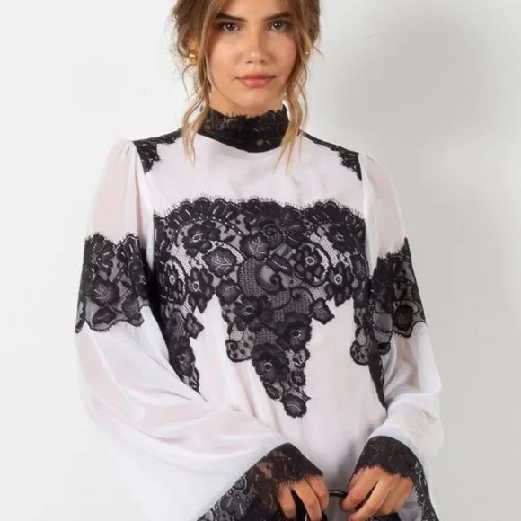 We are HAH /Free people/Revolve - Queen 4 A Day Dress - Blanc/Noir Size XS - Picture 3 of 8